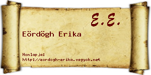 Eördögh Erika névjegykártya